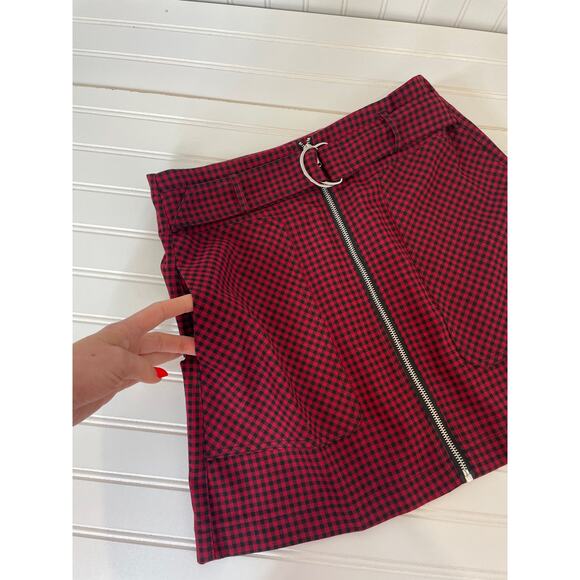 American Eagle & Stradivarius Stripe Raglan Tee & Check Skirt Bundle Size M 6 - Picture 10 of 12